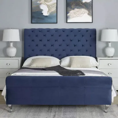 upholstered sleigh bed