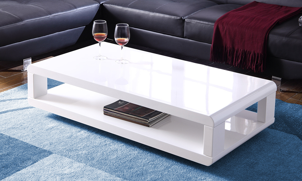 High gloss clearance white coffee table