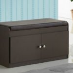 Two-Door Shoe Storage Cabinet with Seating Bench