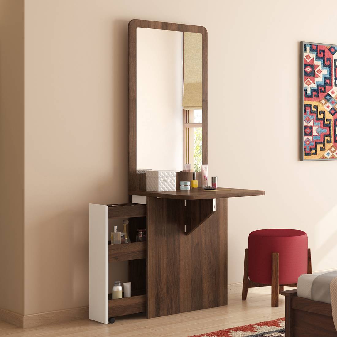 Buy Adolph Wall Mounted Dresser (Honey Finish) Online in India at Best  Price - Modern Dressing Tables - Bedroom Furniture - Furniture - Wooden  Street Product | Dressing table mirror design, Dressing