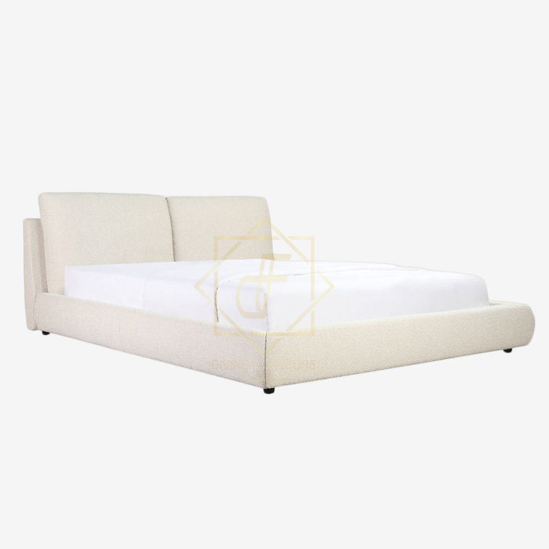 Flat Upholstered Bed Boucle