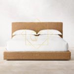 Low Profile Plain Upholstered Bed