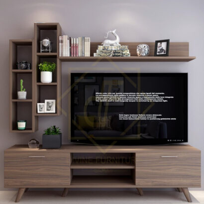 Wall Shelf Tv Unit With Bookshelf