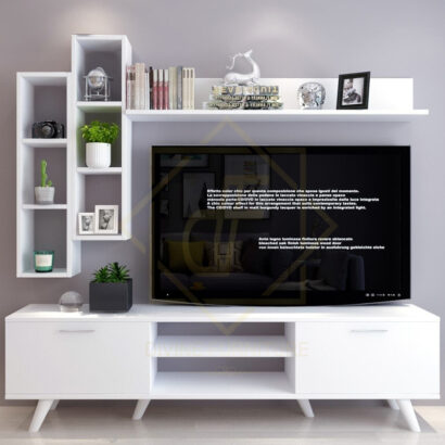 Wall Shelf Tv Unit With Bookshelf