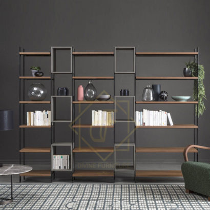 Open-back Metal Frame Bookcase With Shelves