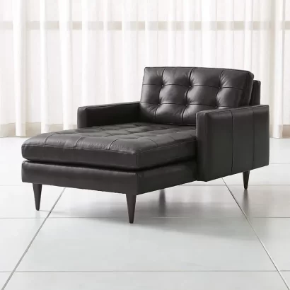 Black Leather Sofa Chaise