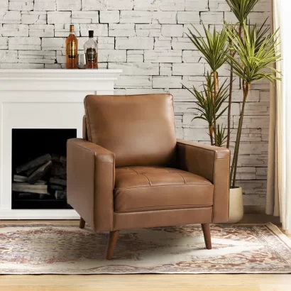 Modern Armchair Leather Fabric