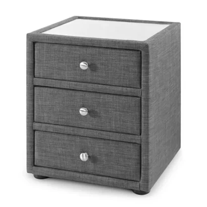 3-Drawer Fabric Upholstered Nightstand