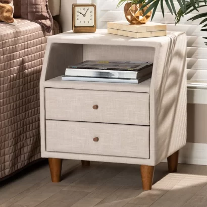 Open Shelve Fabric Nightstand