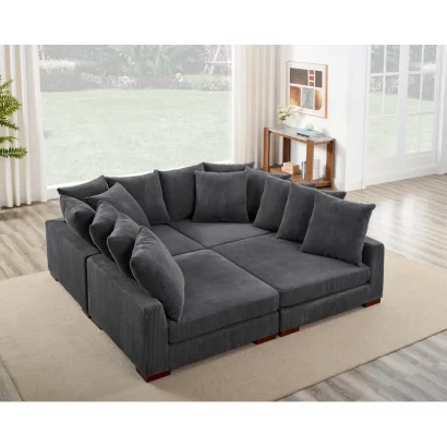 Aurick 4-Piece Corduroy Sectional Sofa