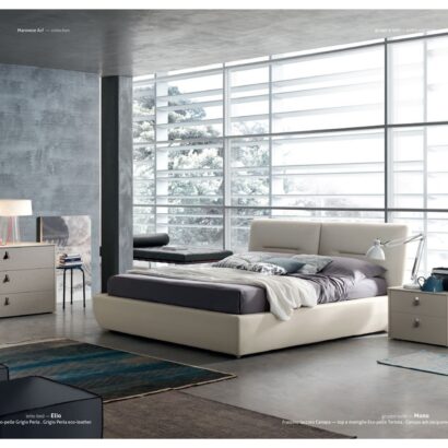 Modern Eco-Leather Platform Bed with Storage