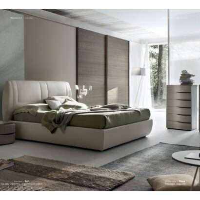 Modern Italian Eco-Leather Upholstered Bed