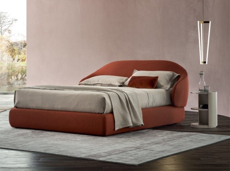 Modern Curved Upholstered Bed