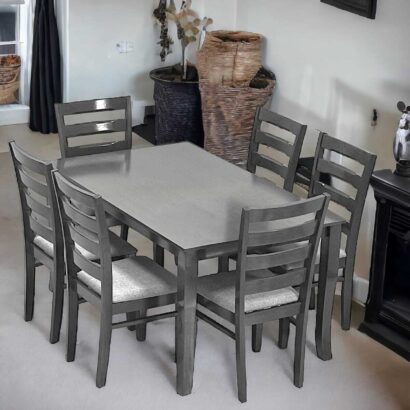 Smoke Grey 6-Seater Dining Table Set