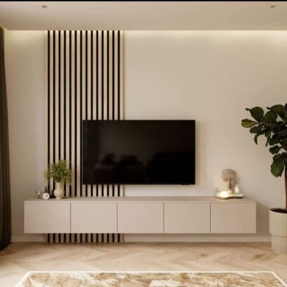 TV Unit with Wall Panel Cladding - Modern Living Room Furniture