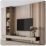 TV Unit with Wood Wall Panel and Cabinet - Modern Living Room Furniture