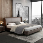 Modern Leather Upholstered Bed – Elegant & Durable