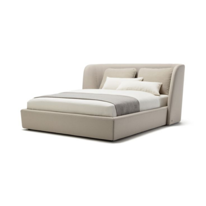 Luxury Buckle Fabric Upholstered Bed with Headboard