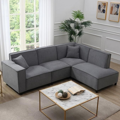 Modern Minimalist Sectional Sofa – Sleek & Comfortable