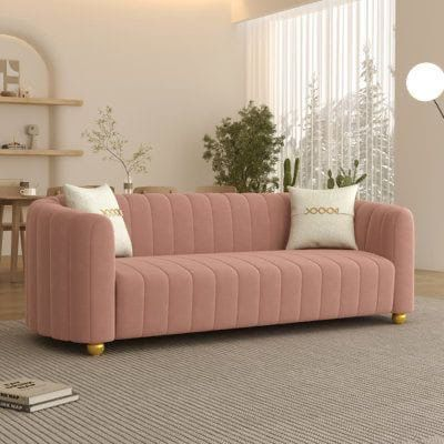 Luxury Pink Velvet Sofa – Elegant & Comfortable