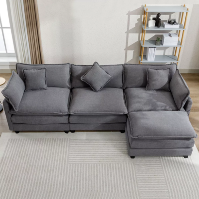 Luxury L-Shaped Upholstered Sofa – Modern & Comfortable