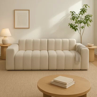 Kleivo Modern Bouclé 2-Seater Sofa