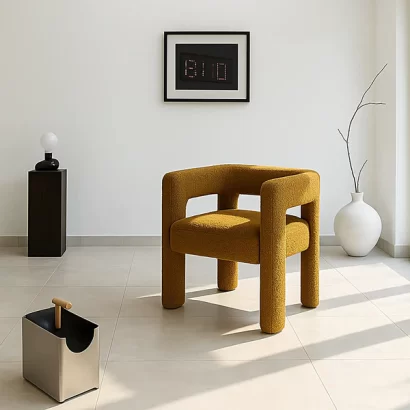 Minimalist Curved Accent Chair