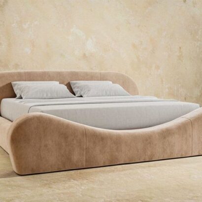 Velvet Wave Modern Luxury Bed Frame