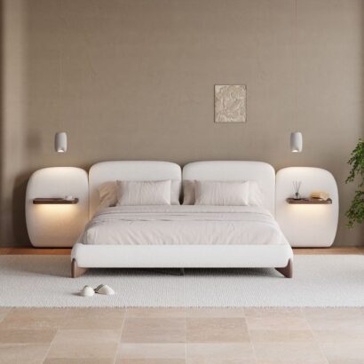 CurvaLux Boucle King Bed