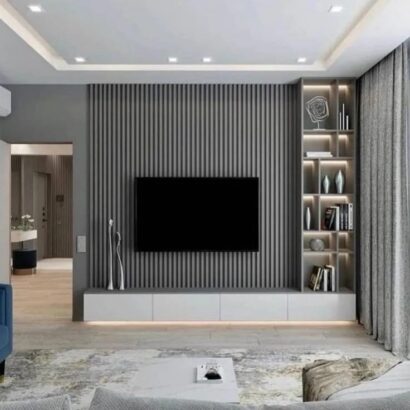 LumoStripe Modern TV Wall Unit with LED & Storage