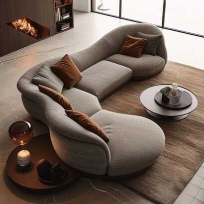 Eclipse Curved Sectional Sofa