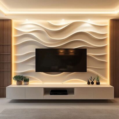 Aurevo Wave Wall Panel TV Unit