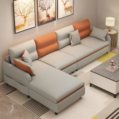 Urban Square Leather Sectional Sofa