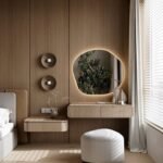 Arivelle Modern Floating Dressing Table with LED Mirror