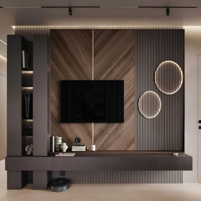 LUXWALL™ Modern LED TV Panel with Storage & Accent Lighting