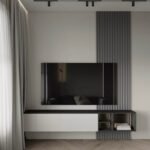 MINIPANEL™ Modern Floating TV Unit with Vertical Slat Accent