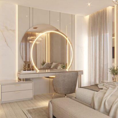Zyoria Contemporary LED Dressing Table with Mirror