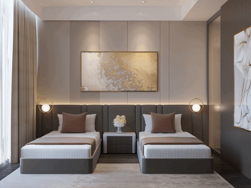 VelvoPair Twin Upholstered Beds