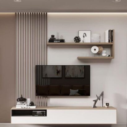 Linea Floating TV Console with Shelves
