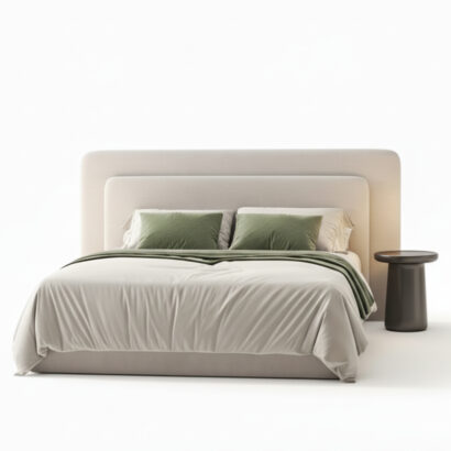 Marvella Wall Panel Upholstered Bed with Curved Headboard