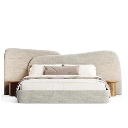 Eloria Wave Wall Panel Upholstered Bed