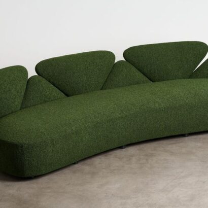 Verdura Curved Modern Leaf-Back Sofa