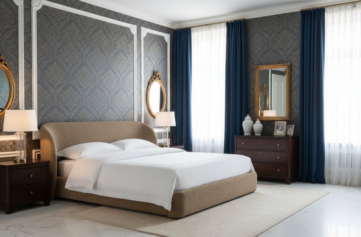 bed (7) Regalia Crest Upholstered King Bed