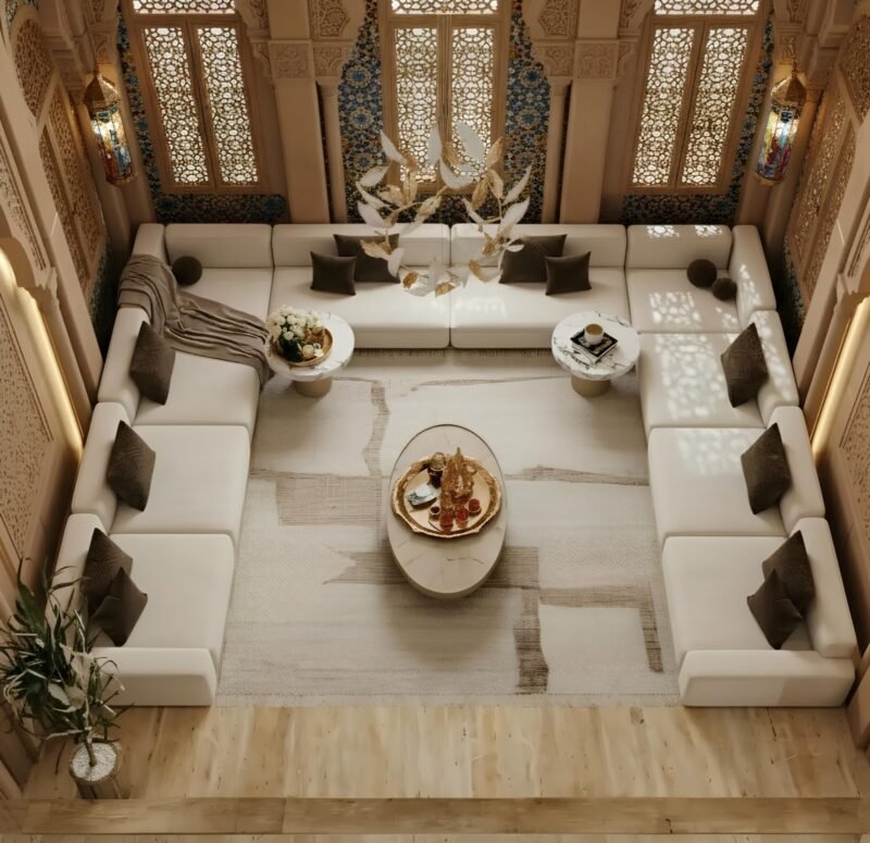 Majlis Noor Luxe Arabic Sofa Set | Modern Majlis Sofa Dubai