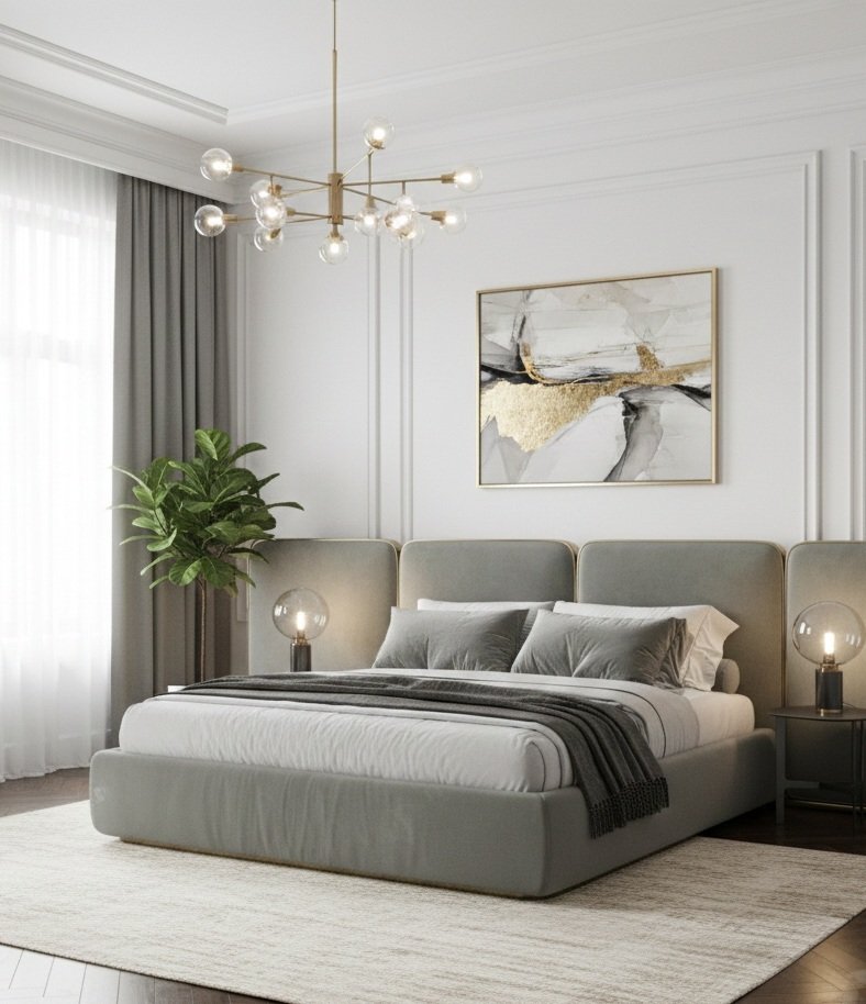 bed-15 Aurevée Crest High Headboard Bed