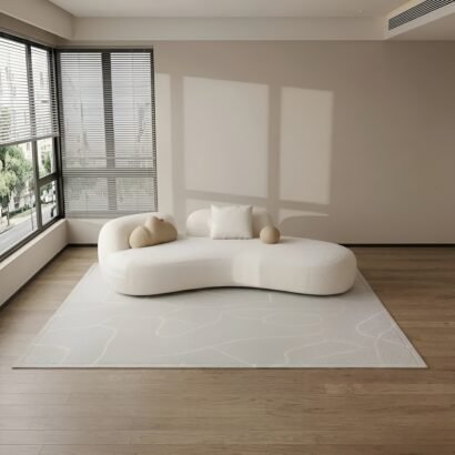 Azeno Curved Bouclé Statement Sofa