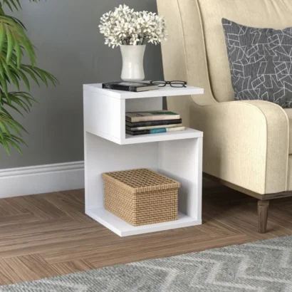 Aalvo Dual-Tier Open Storage Nightstand