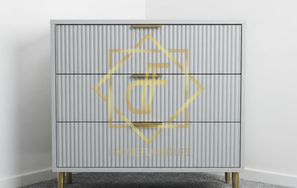 Ribbed Design Nightstand