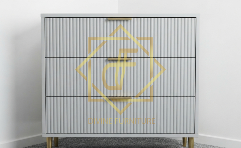 Ribbed Design Nightstand